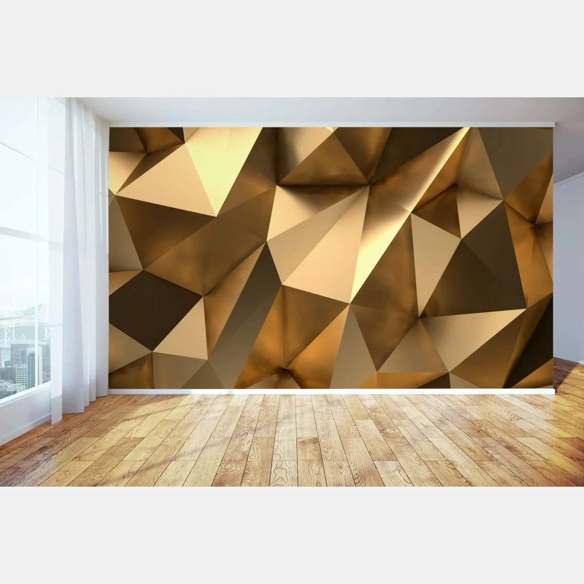 Fototapete goldene geometrische facetten – Wallnifity® Fototapete goldene geometrische facetten – Wallnifity®