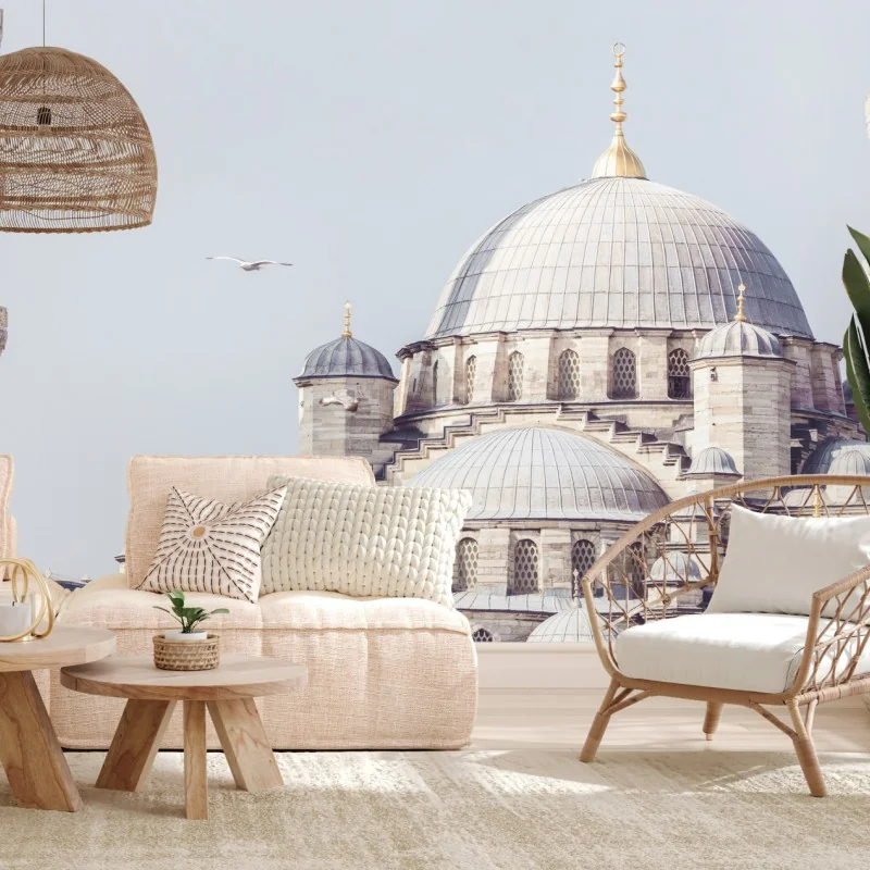 Fototapete Istanbul moschee kupeln im sanften licht