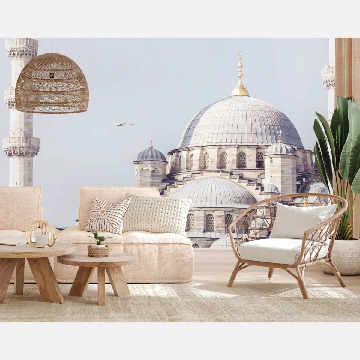 Fototapete Istanbul moschee kupeln im sanften licht – Wallnifity® Fototapete Istanbul moschee kupeln im sanften licht – Wallnifity®