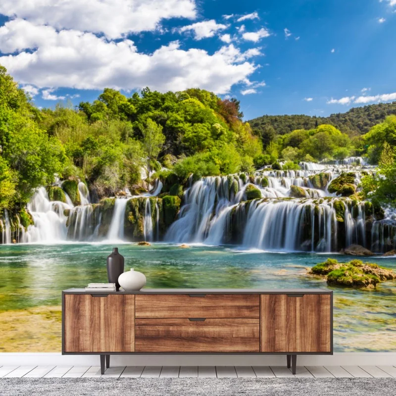 Fototapete ruhiger wasserfall Skradinski Buk im Krka Nationalpark