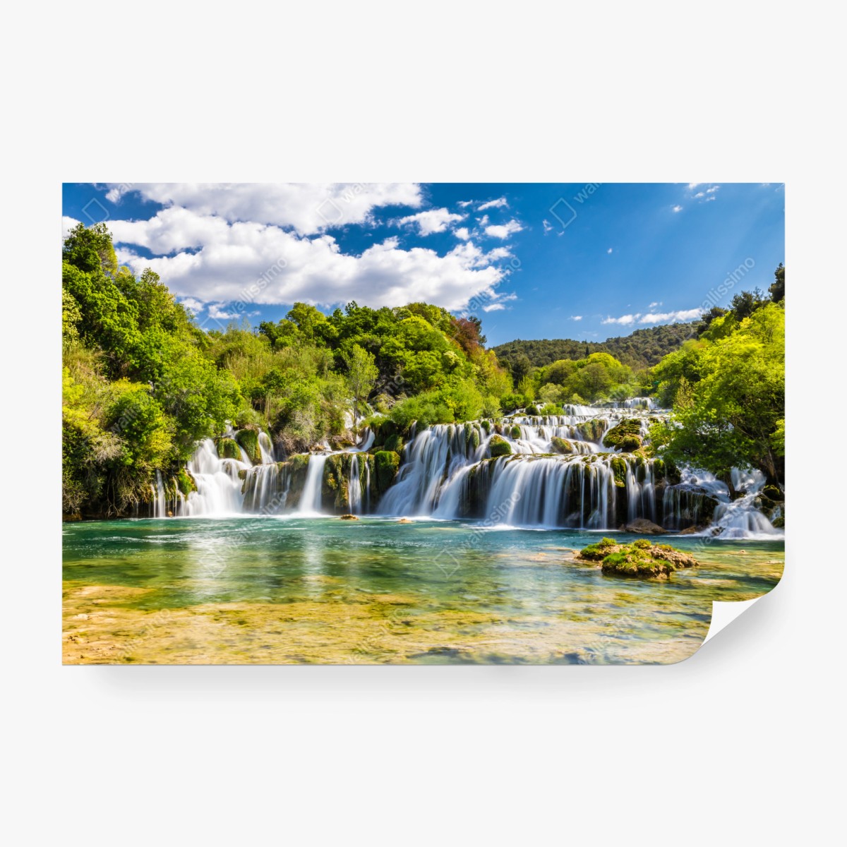 Fototapete ruhiger wasserfall Skradinski Buk im Krka Nationalpark – Wallnifity®