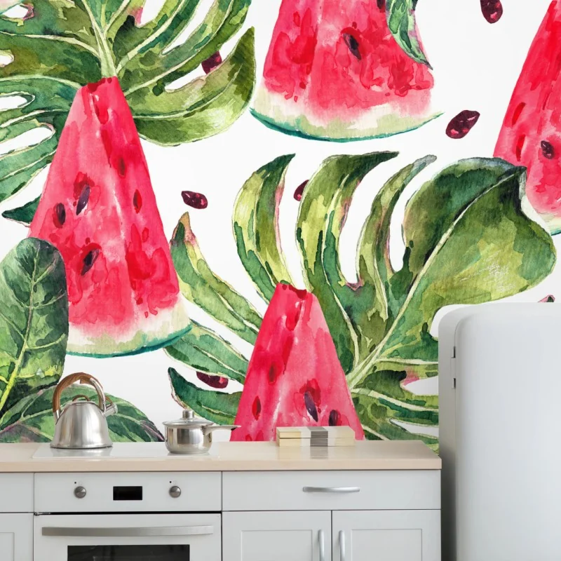 Fototapete aquarell wassermelonen sommermuster – Wallnifity® Fototapete aquarell wassermelonen sommermuster – Wallnifity®