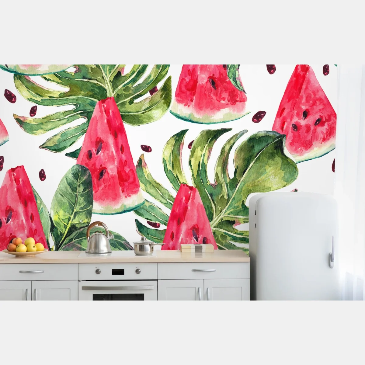 Fototapete aquarell wassermelonen sommermuster – Wallnifity®