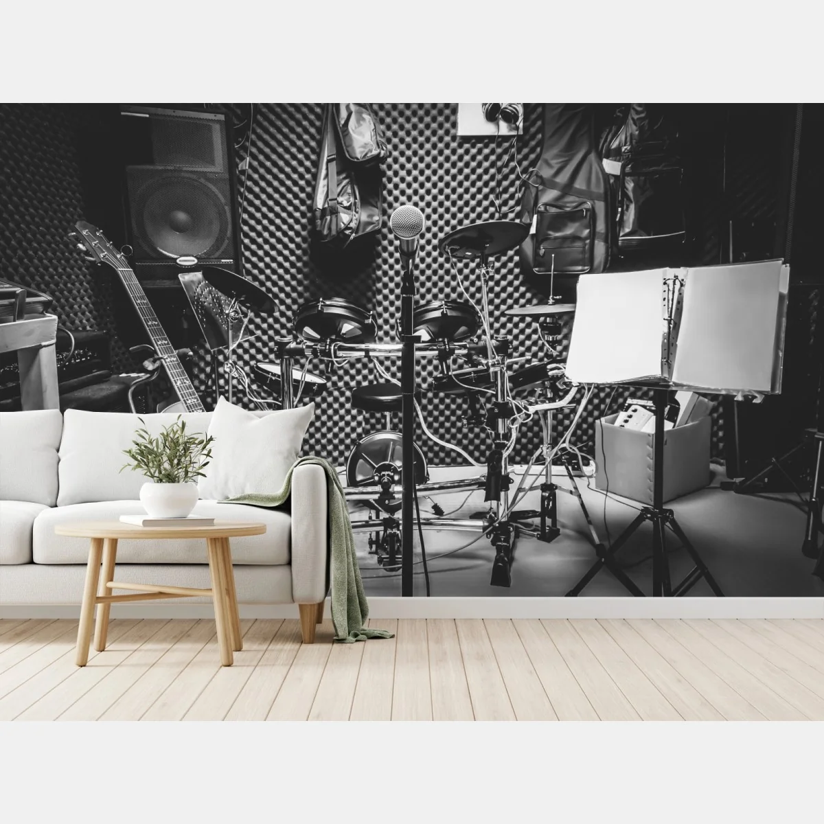 Fototapete monochromes musikstudio – Wallnifity®