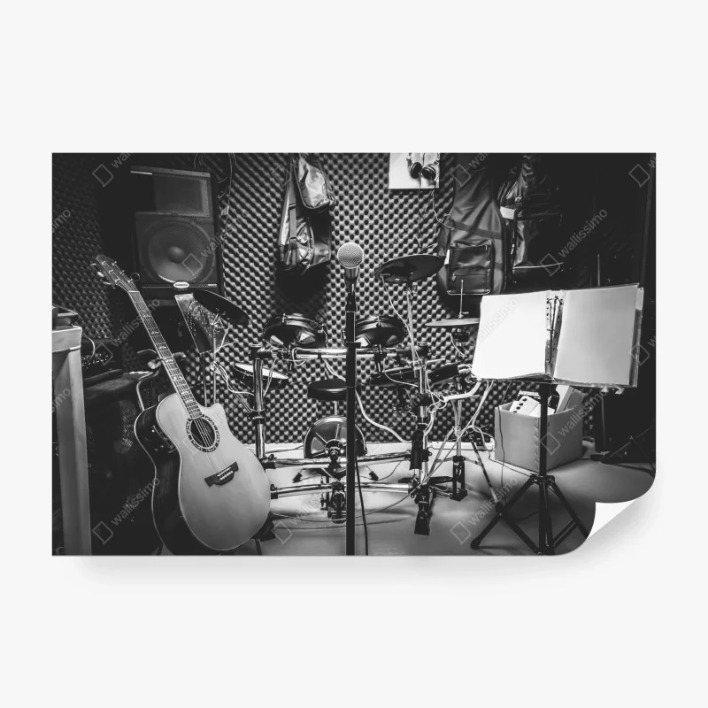 Fototapete monochromes musikstudio