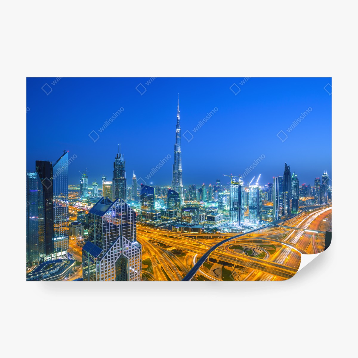 Fototapete Dubai skyline bei dämmerung – Wallnifity®