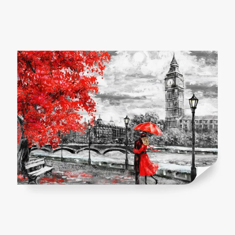 Fototapete romantischer regnerischer abend in London