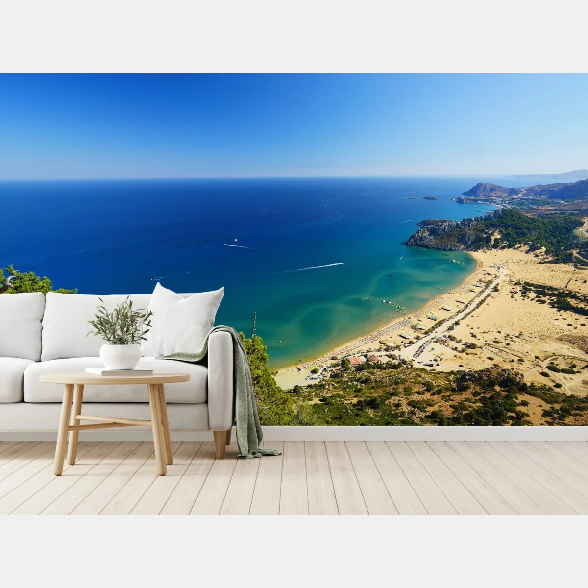 Fototapete ruhige türkisfarbene küstenpanorama – Wallnifity® Fototapete ruhige türkisfarbene küstenpanorama – Wallnifity®