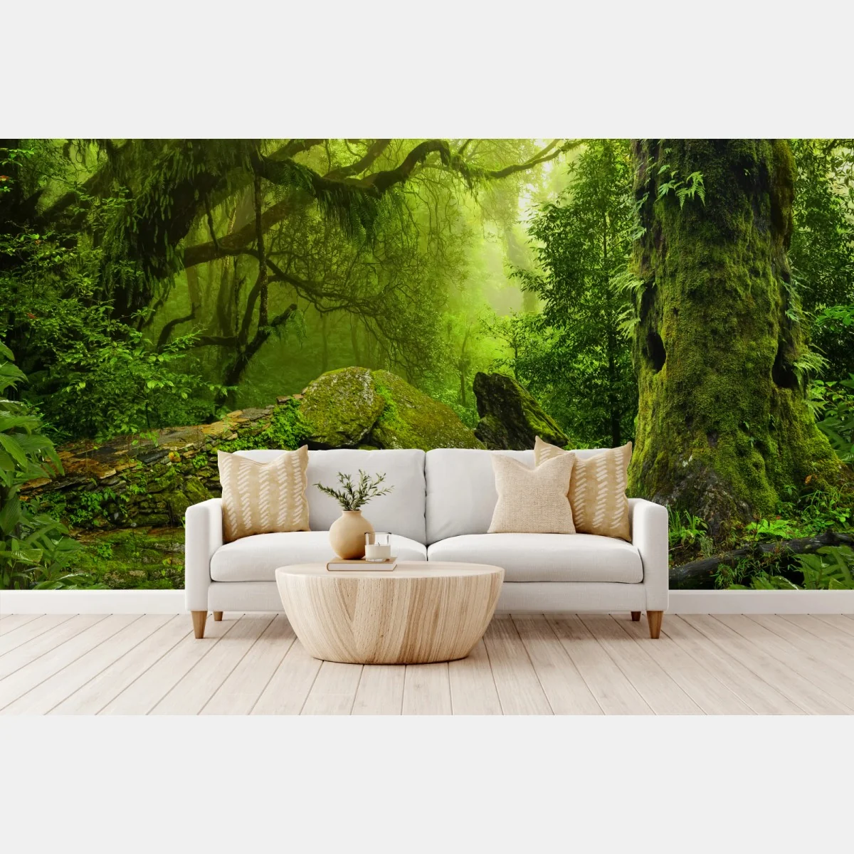 Fototapete moosbedeckter waldbach – Wallnifity®