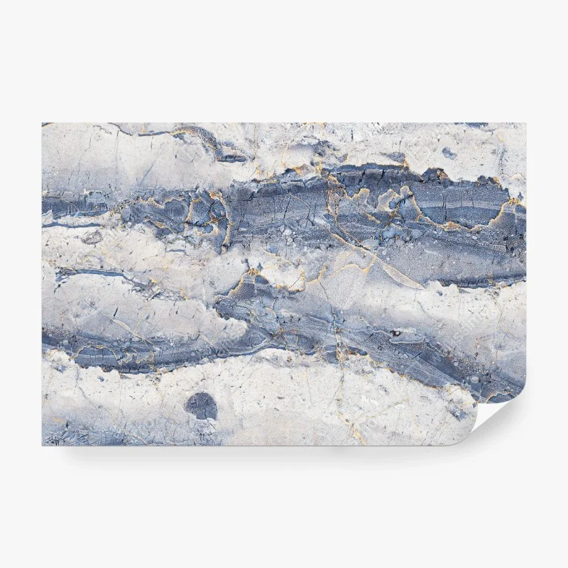 Fototapete blauer marmor mit goldenen adern