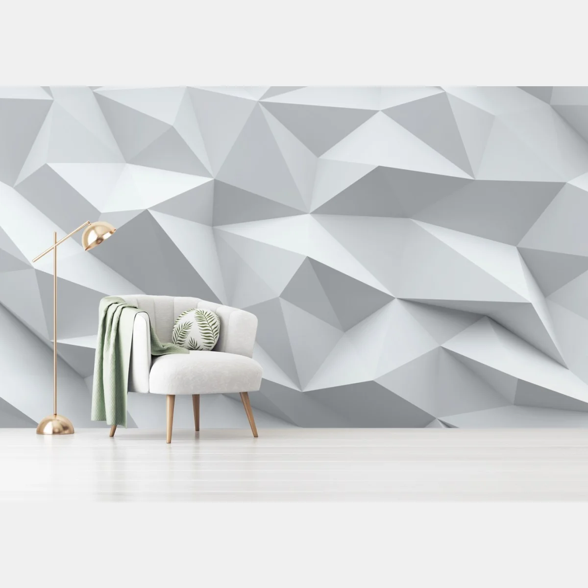 Fototapete weißes dreidimensionales low-poly geometrisches muster – Wallnifity® Fototapete weißes dreidimensionales low-poly geometrisches muster – Wallnifity®