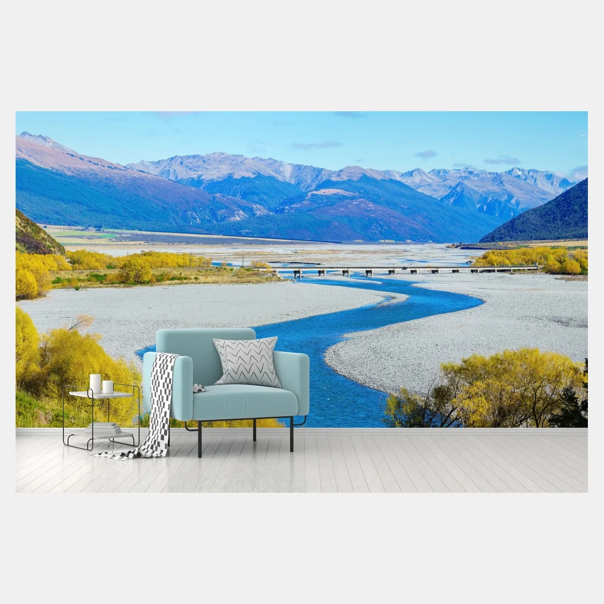 Fototapete herbstliche flussbiegung im Arthur's Pass National Park, South Island, New Zealand – Wallnifity® Fototapete herbstliche flussbiegung im Arthur's Pass National Park, South Island, New Zealand – Wallnifity®