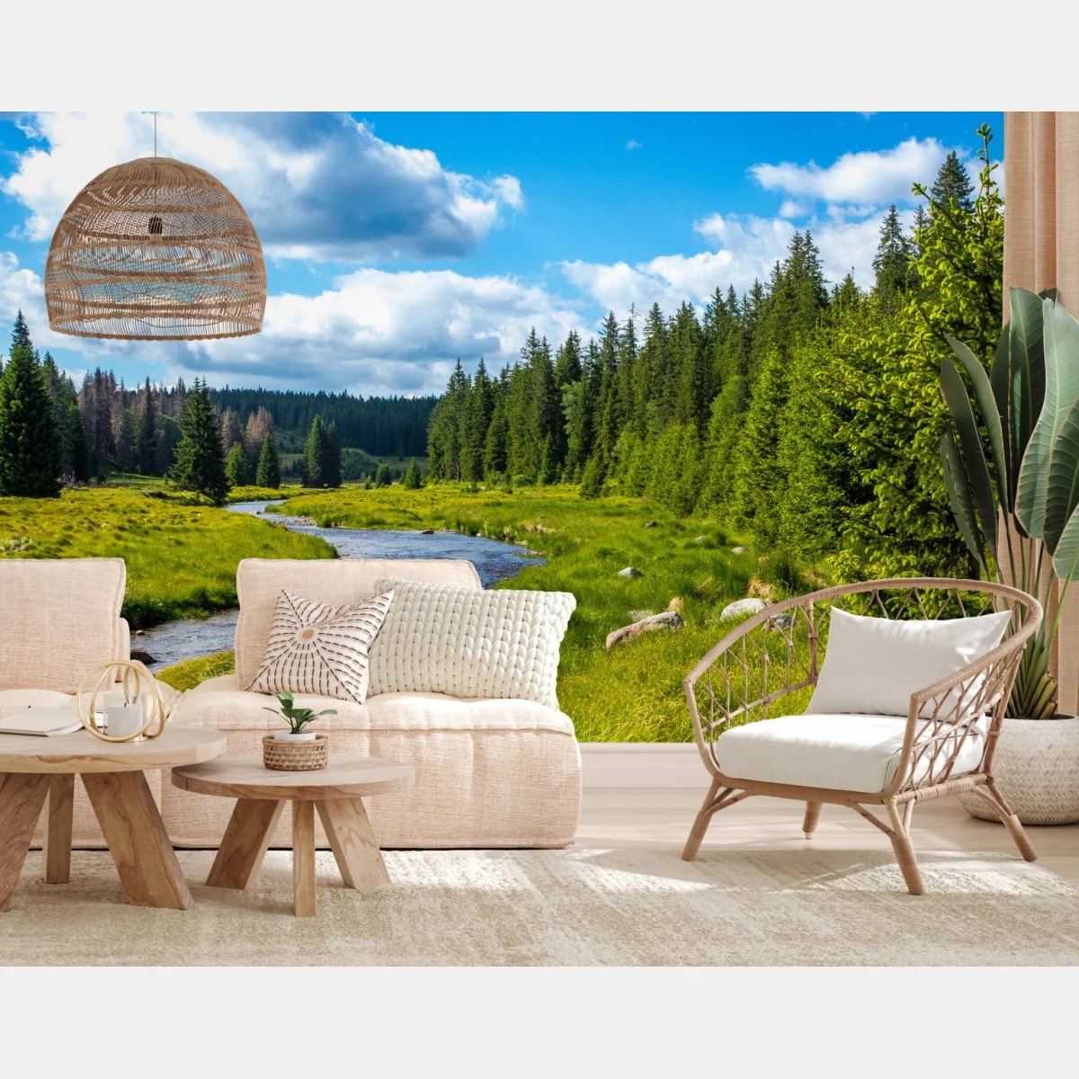 Fototapete ruhige flusslandschaft – Wallnifity® Fototapete ruhige flusslandschaft – Wallnifity®