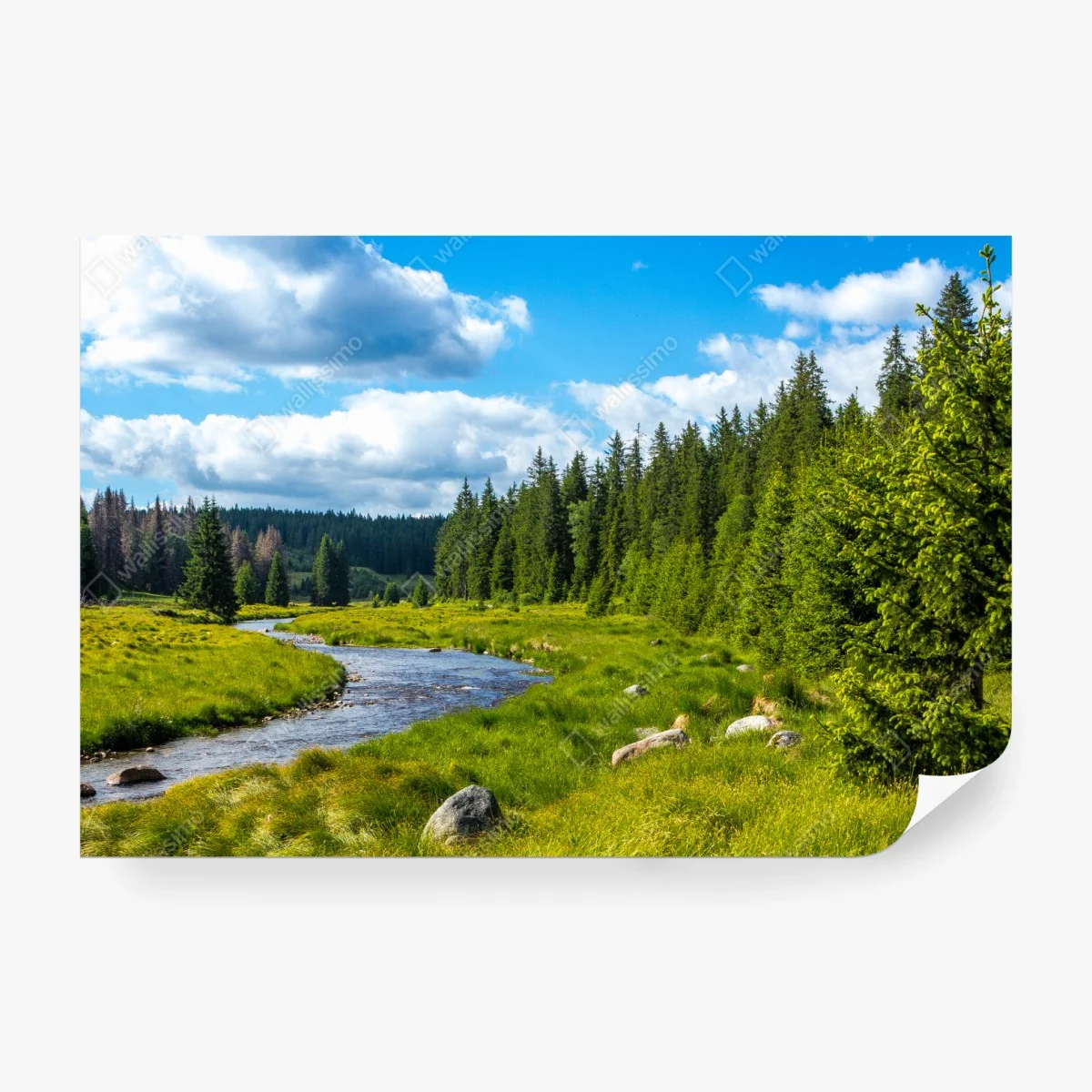 Fototapete ruhige flusslandschaft – Wallnifity® Fototapete ruhige flusslandschaft – Wallnifity®
