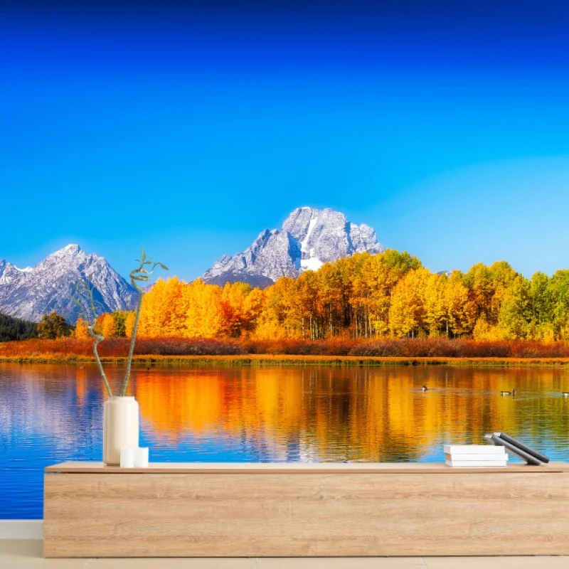 Fototapete herbstliche berge und seenlandschaft