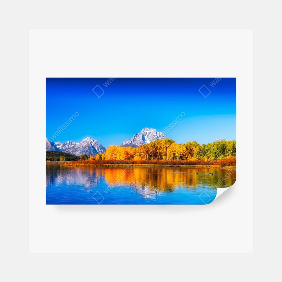 Fototapete herbstliche berge und seenlandschaft – Wallnifity®