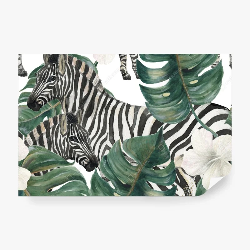 Fototapete aquarell eukalyptus blättermuster – Wallnifity®