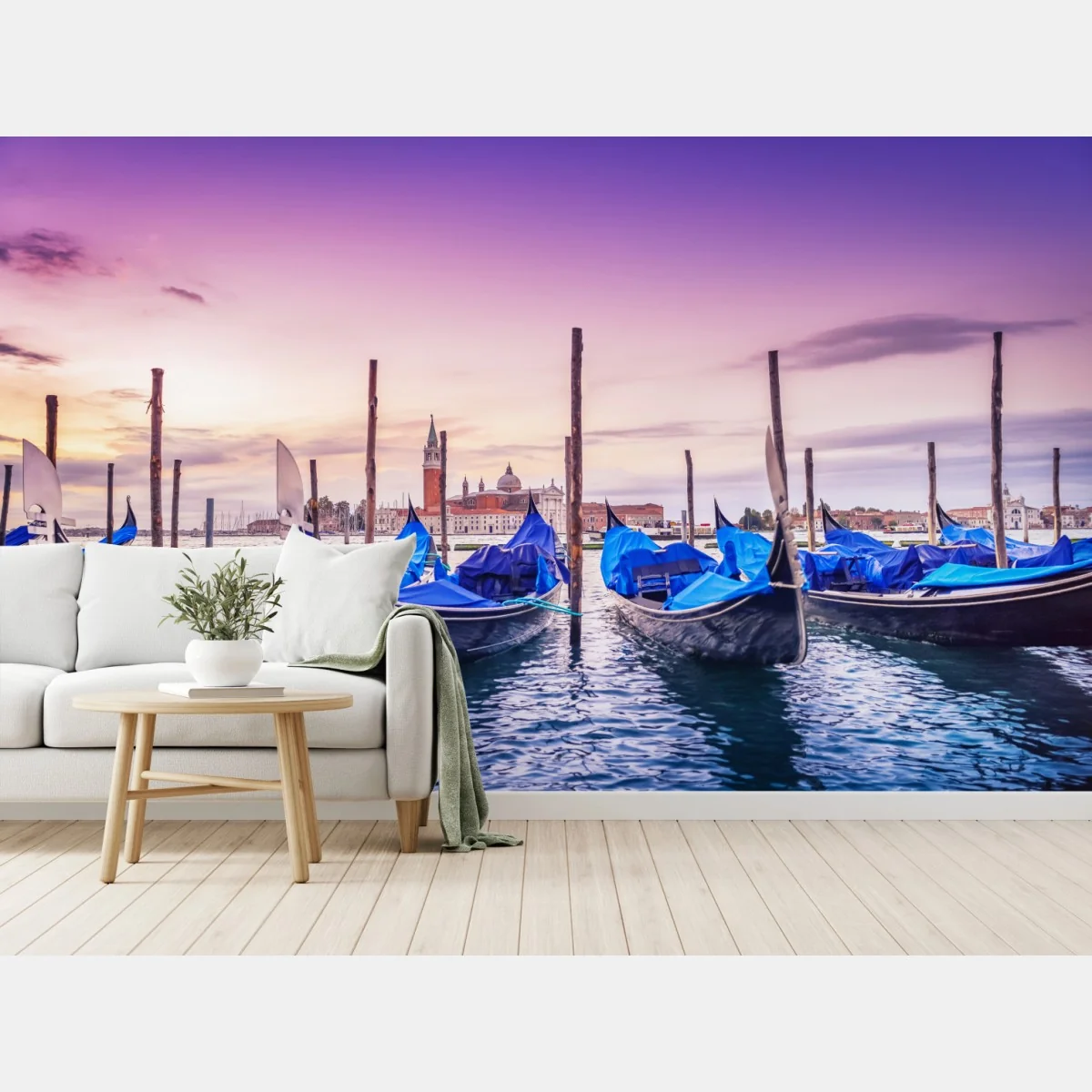 Fototapete Venedig gondeln bei sonnenuntergang – Wallnifity®