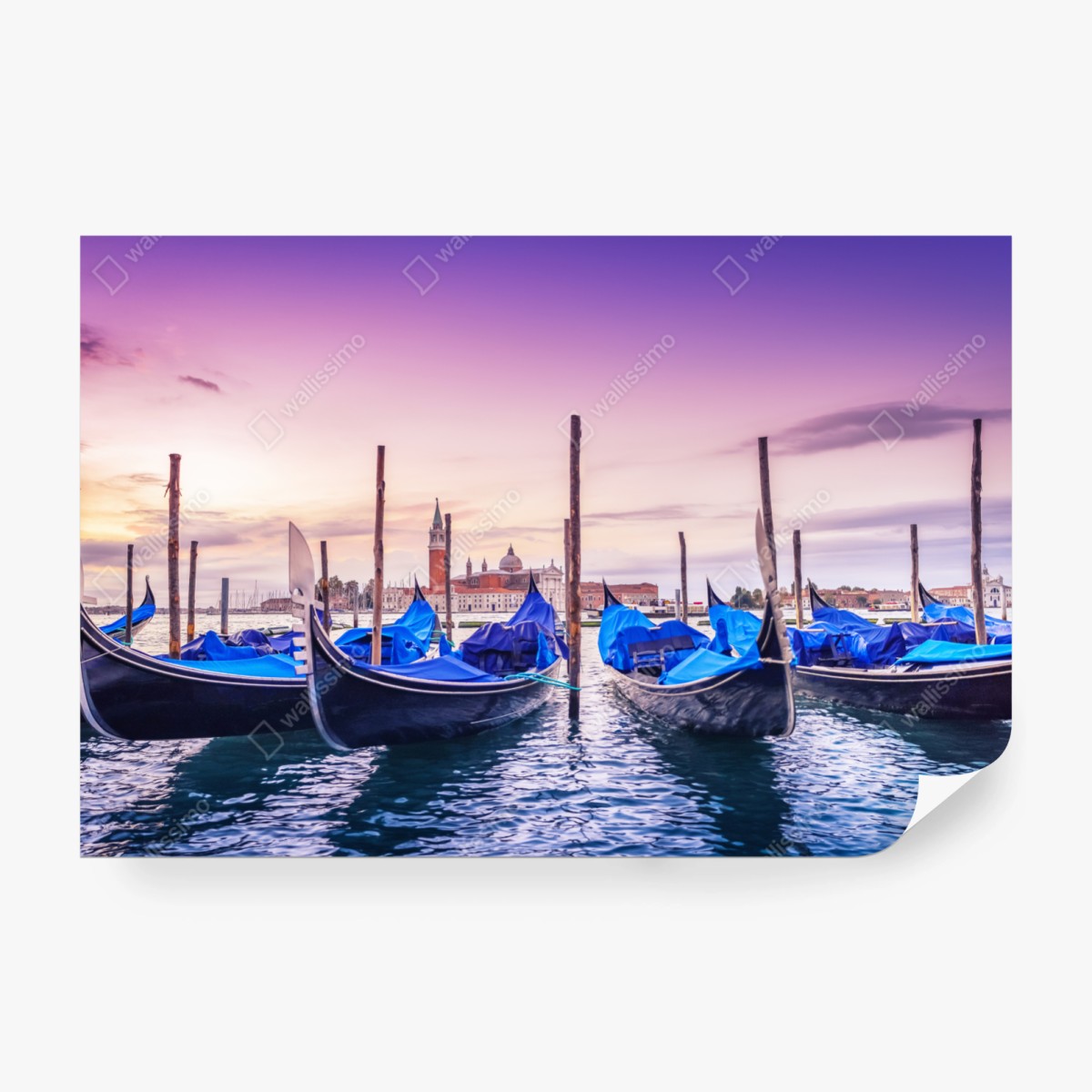 Fototapete Venedig gondeln bei sonnenuntergang – Wallnifity®