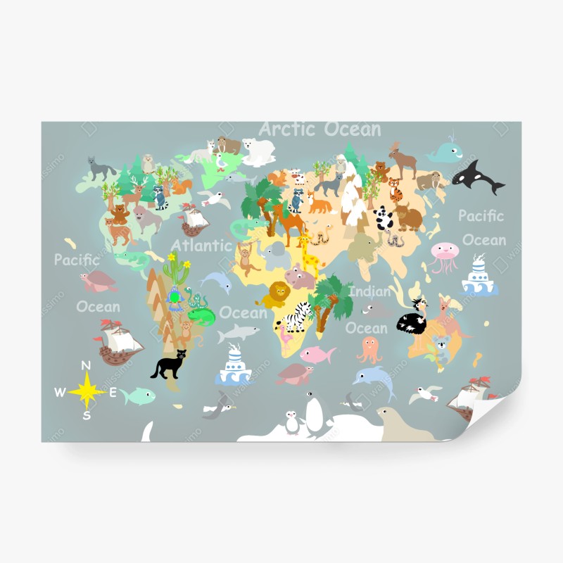 Fototapete aquarellmuster mit blaubeeren und brombeeren – Wallnifity®