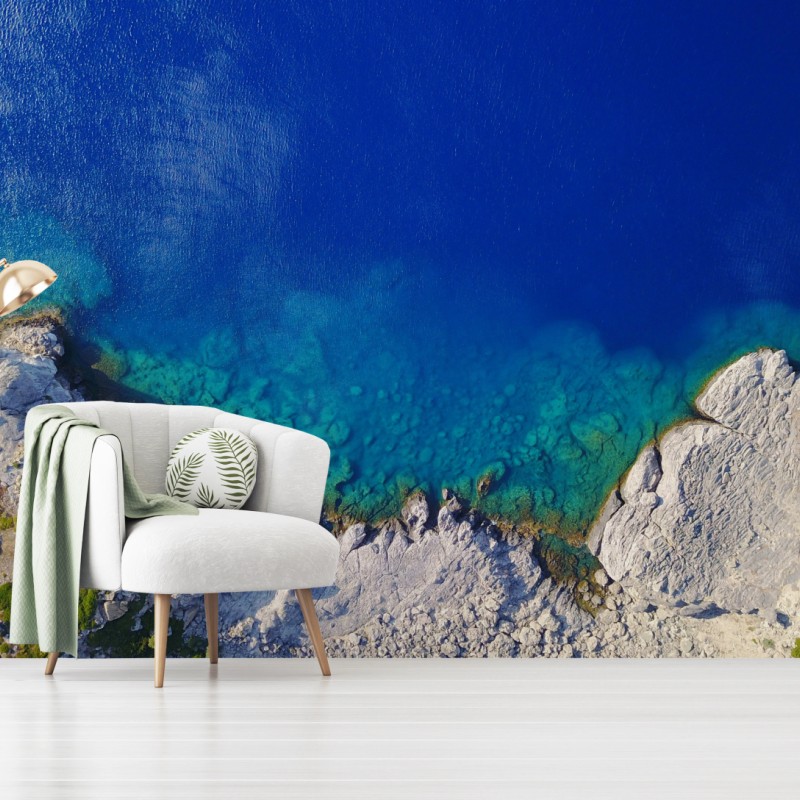 Fototapete luftbild einer felsigen küste