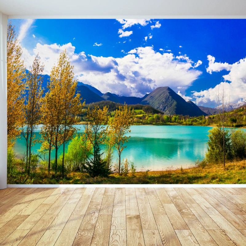 Fototapete türkissee mit berglandschaft – Wallnifity® Fototapete türkissee mit berglandschaft – Wallnifity®