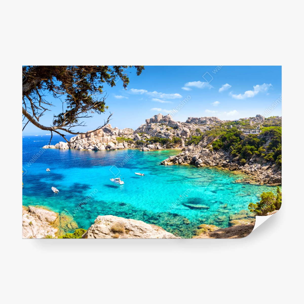 Fototapete türkisfarbene bucht mit felsiger küste – Wallnifity® Fototapete türkisfarbene bucht mit felsiger küste – Wallnifity®