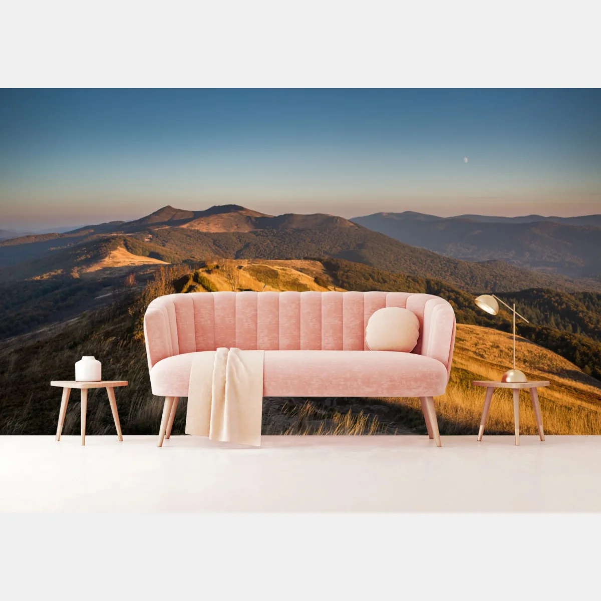 Fototapete goldener bergrücken bei sonnenuntergang – Wallnifity®