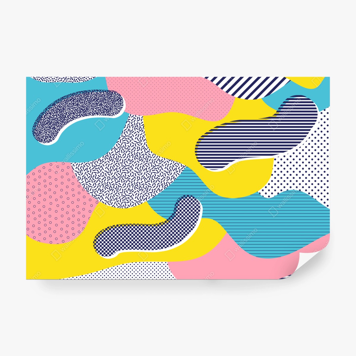 Fototapete verspieltes abstraktes memphis-muster – Wallnifity® Fototapete verspieltes abstraktes memphis-muster – Wallnifity®