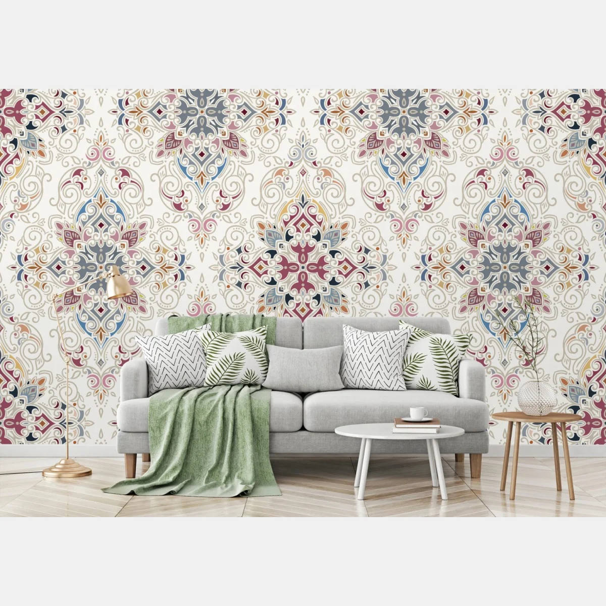 Fototapete ornamentales vintage-damastmuster – Wallnifity®