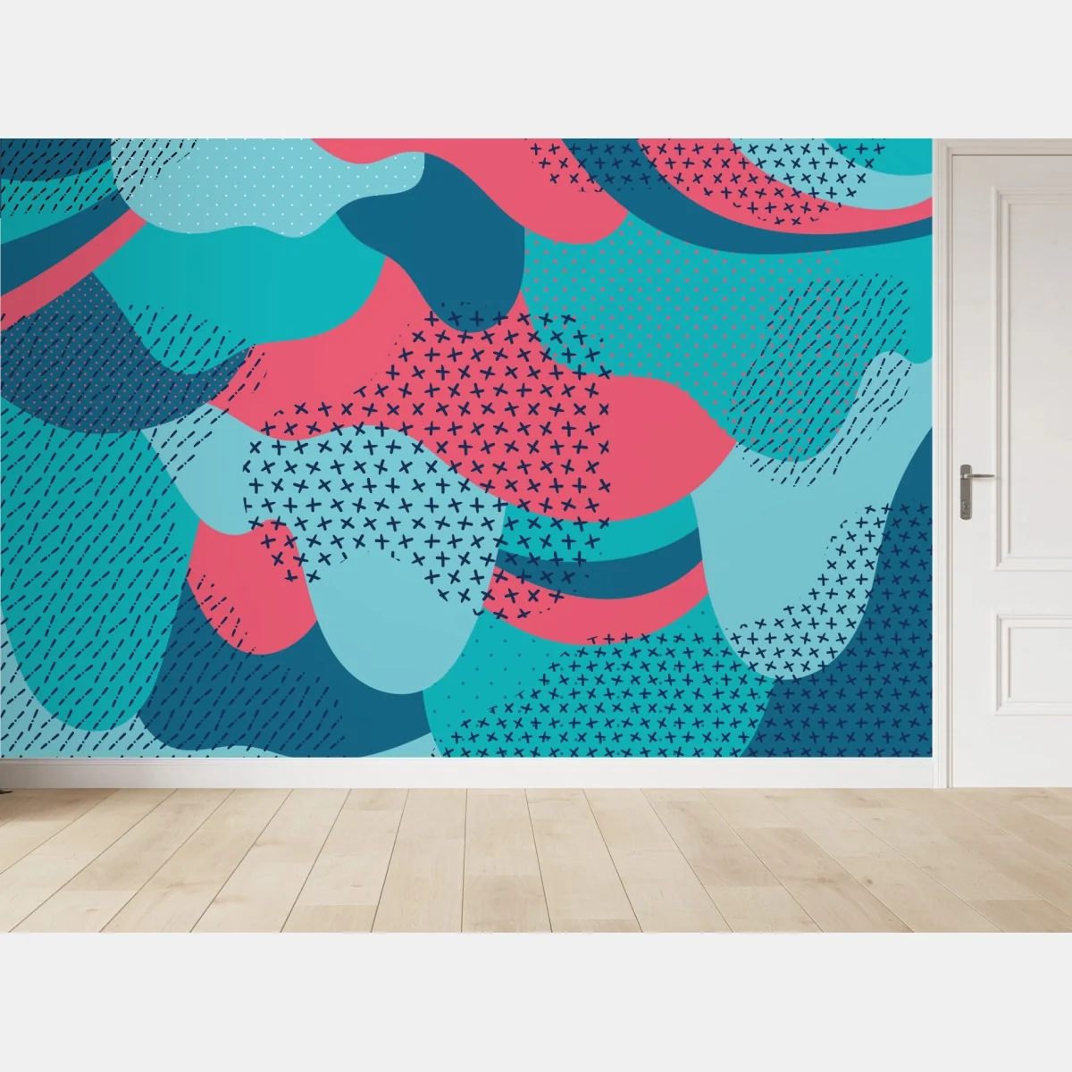 Fototapete verspieltes türkisfarbenes abstraktes muster – Wallnifity® Fototapete verspieltes türkisfarbenes abstraktes muster – Wallnifity®