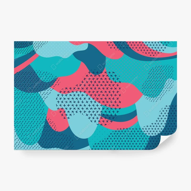 Fototapete verspieltes türkisfarbenes abstraktes muster