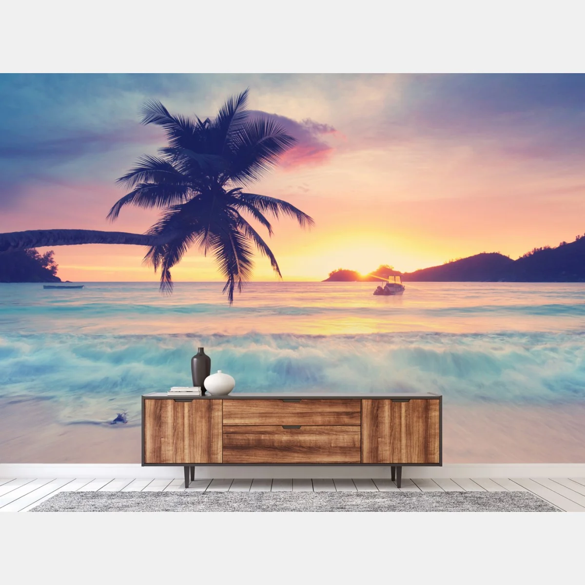 Fototapete tropischer pastellsonnenuntergang am meer – Wallnifity® Fototapete tropischer pastellsonnenuntergang am meer – Wallnifity®