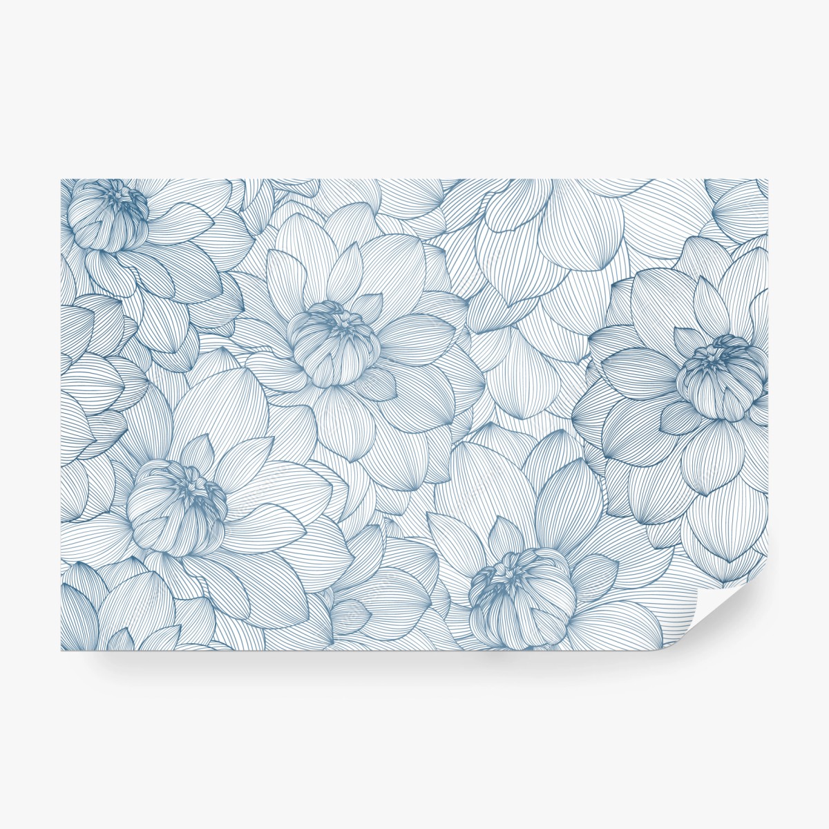 Fototapete zartes blaues blumenlinienmuster – Wallnifity® Fototapete zartes blaues blumenlinienmuster – Wallnifity®