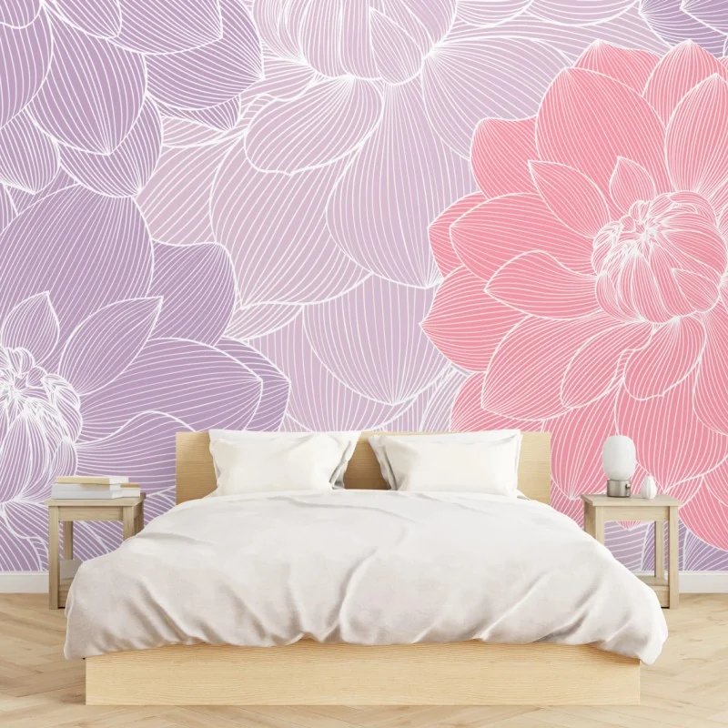 Fototapete zartes pastell blumenmuster