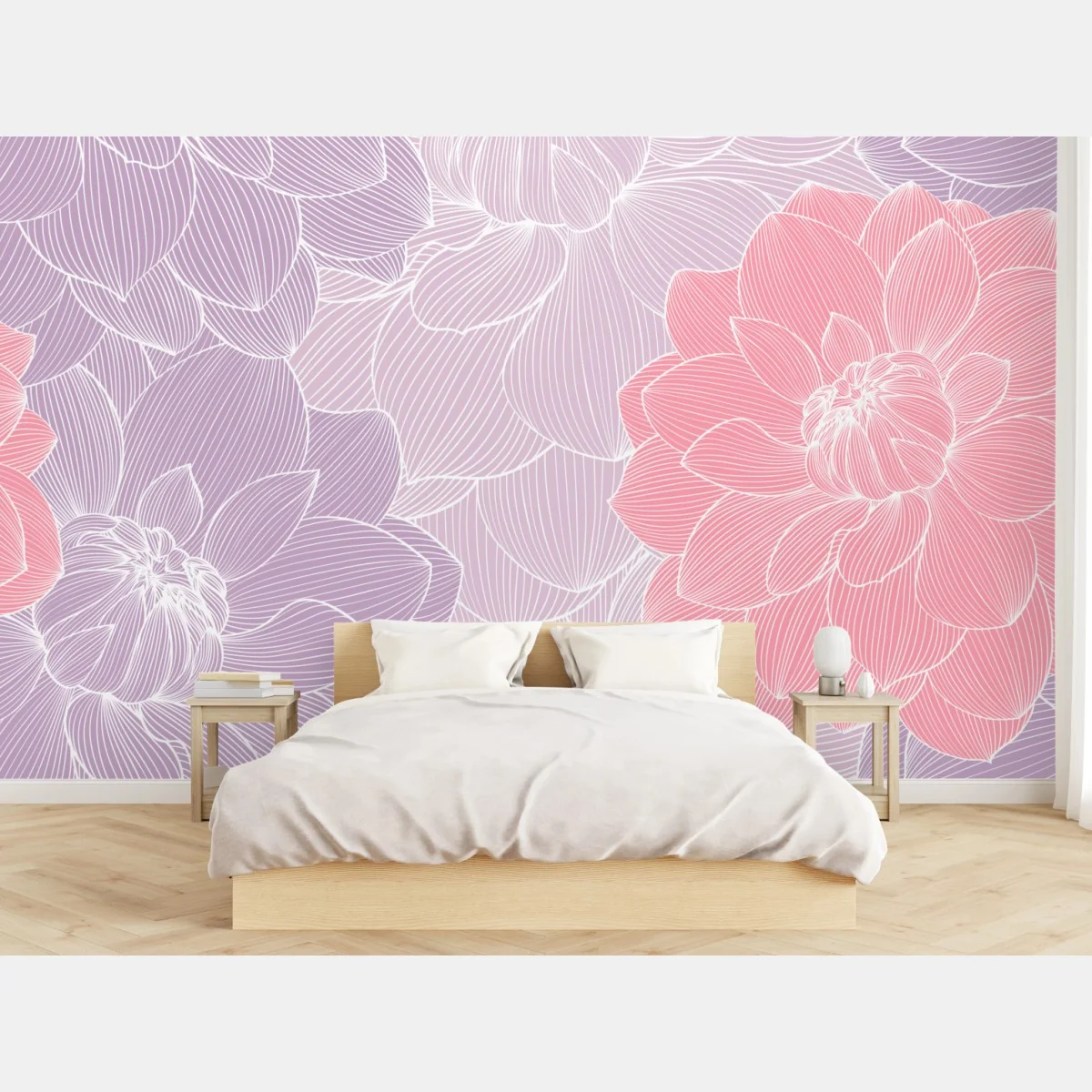 Fototapete zartes pastell blumenmuster – Wallnifity® Fototapete zartes pastell blumenmuster – Wallnifity®