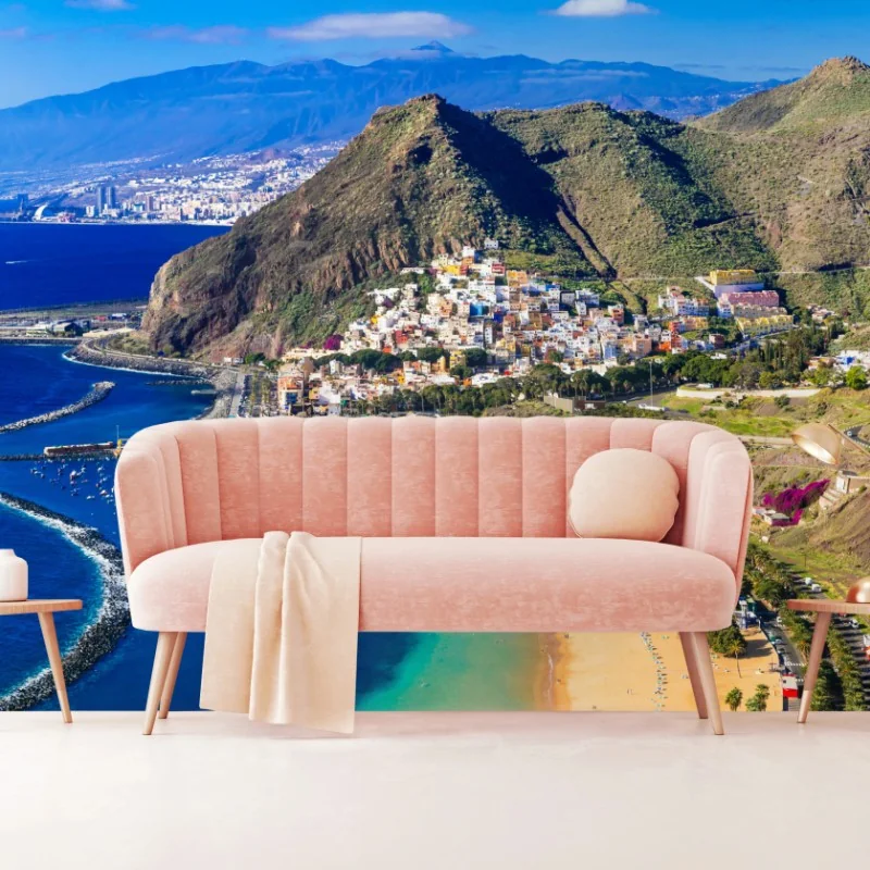 Fototapete sonnige bucht mit türkisblauem wasser – Wallnifity®