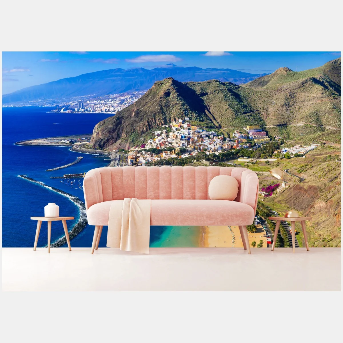 Fototapete sonnige bucht mit türkisblauem wasser – Wallnifity®