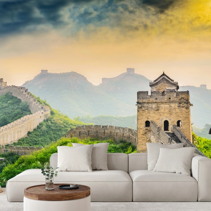 Fototapete sonnenaufgang über der Chinesischen Mauer