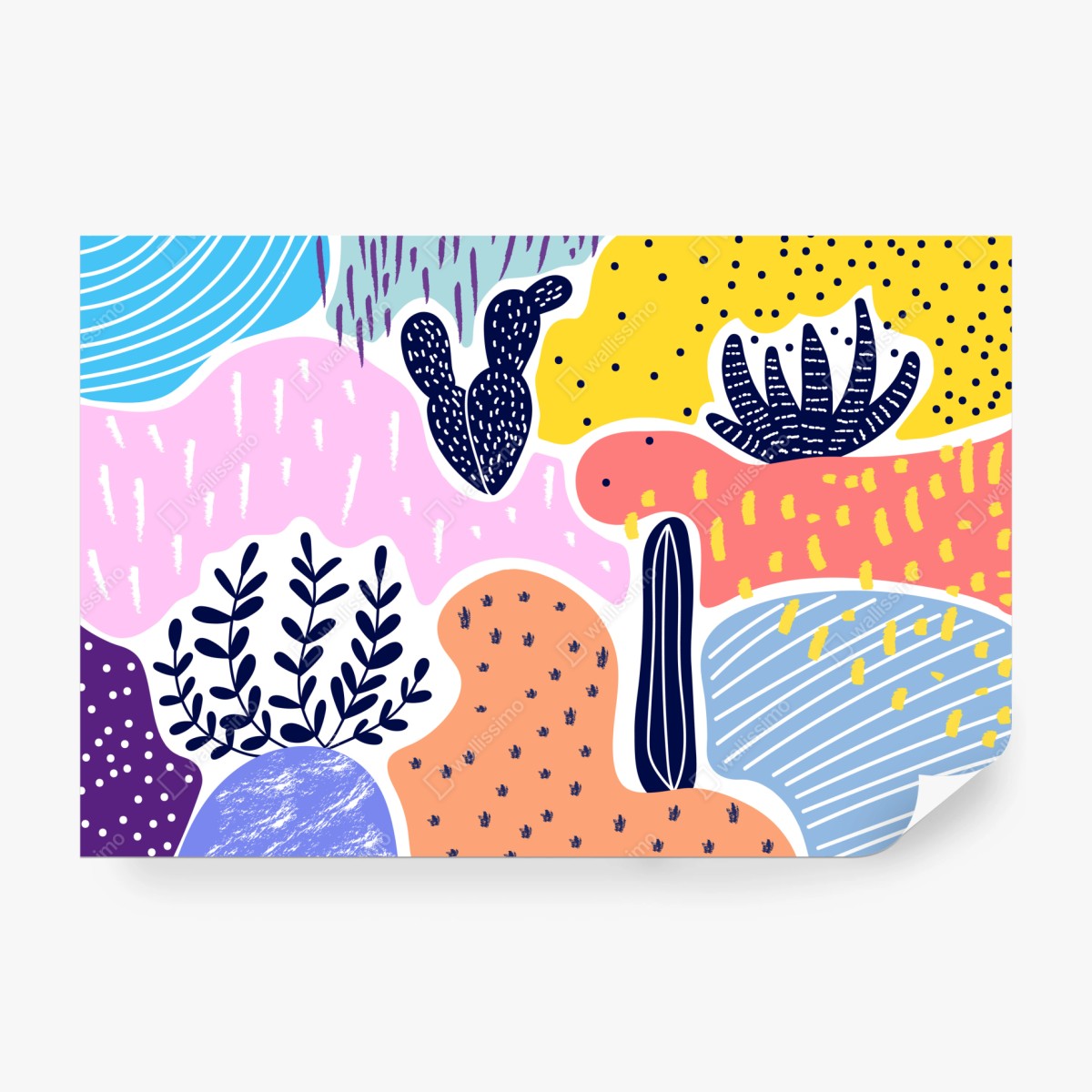 Fototapete verspieltes abstraktes botanikmuster – Wallnifity® Fototapete verspieltes abstraktes botanikmuster – Wallnifity®