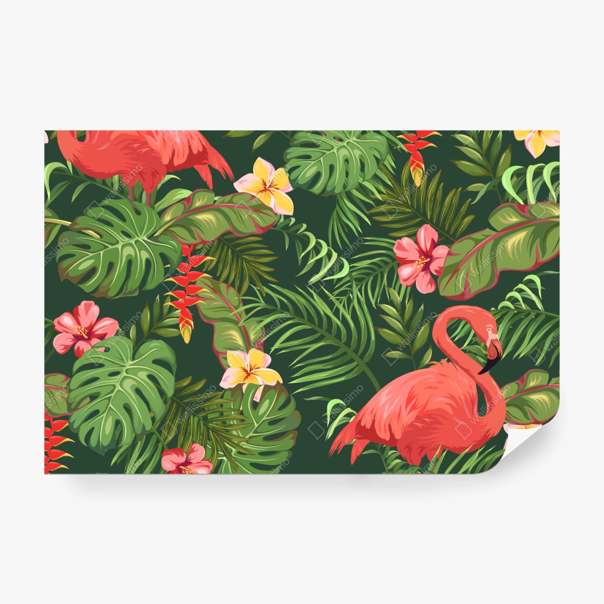 Fototapete tropisches flamingo-muster – Wallnifity®