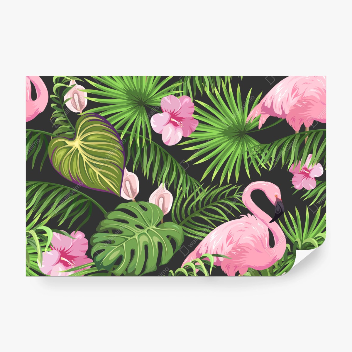 Fototapete rosa flamingo tropenmuster – Wallnifity®