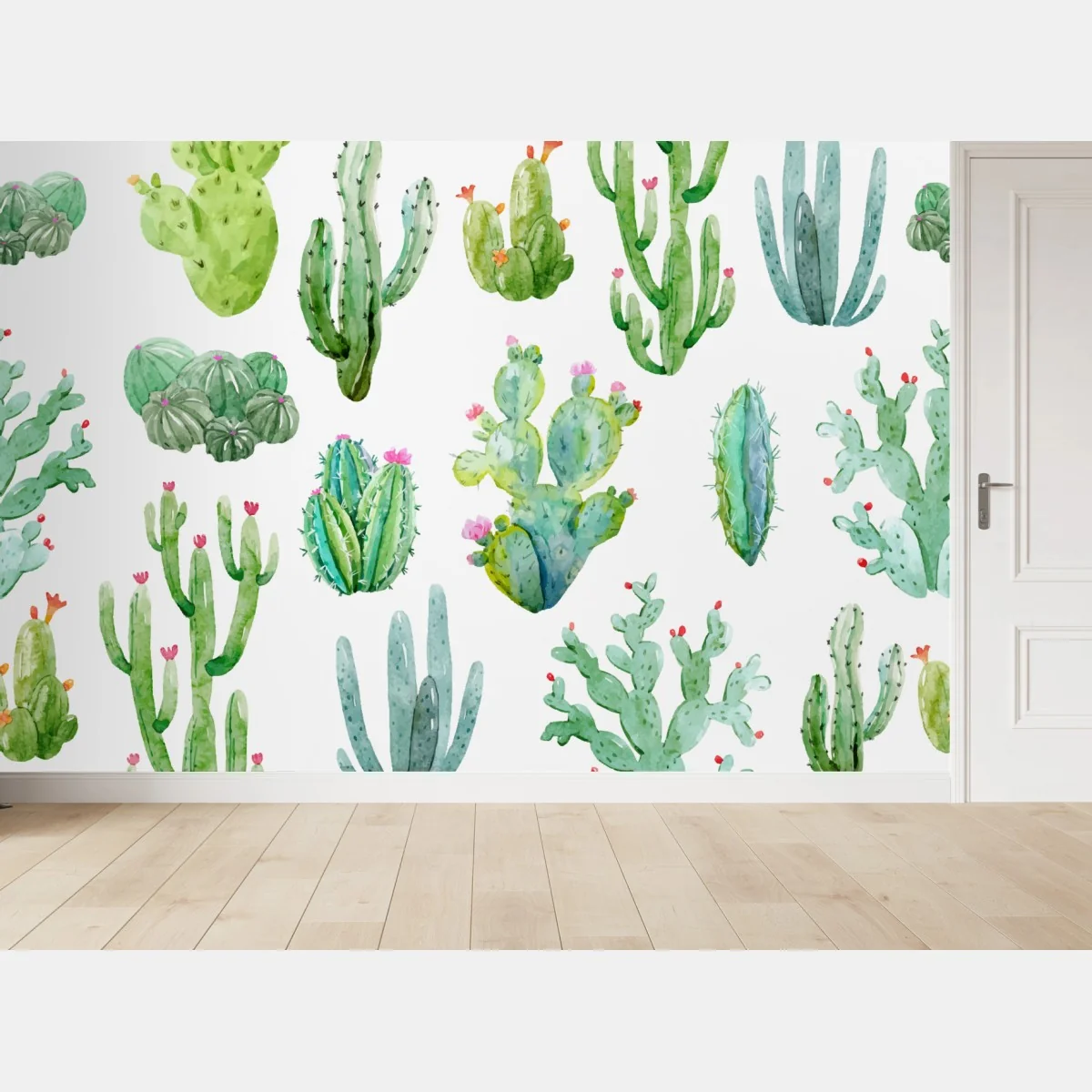 Fototapete aquarell kaktusgarten muster – Wallnifity® Fototapete aquarell kaktusgarten muster – Wallnifity®