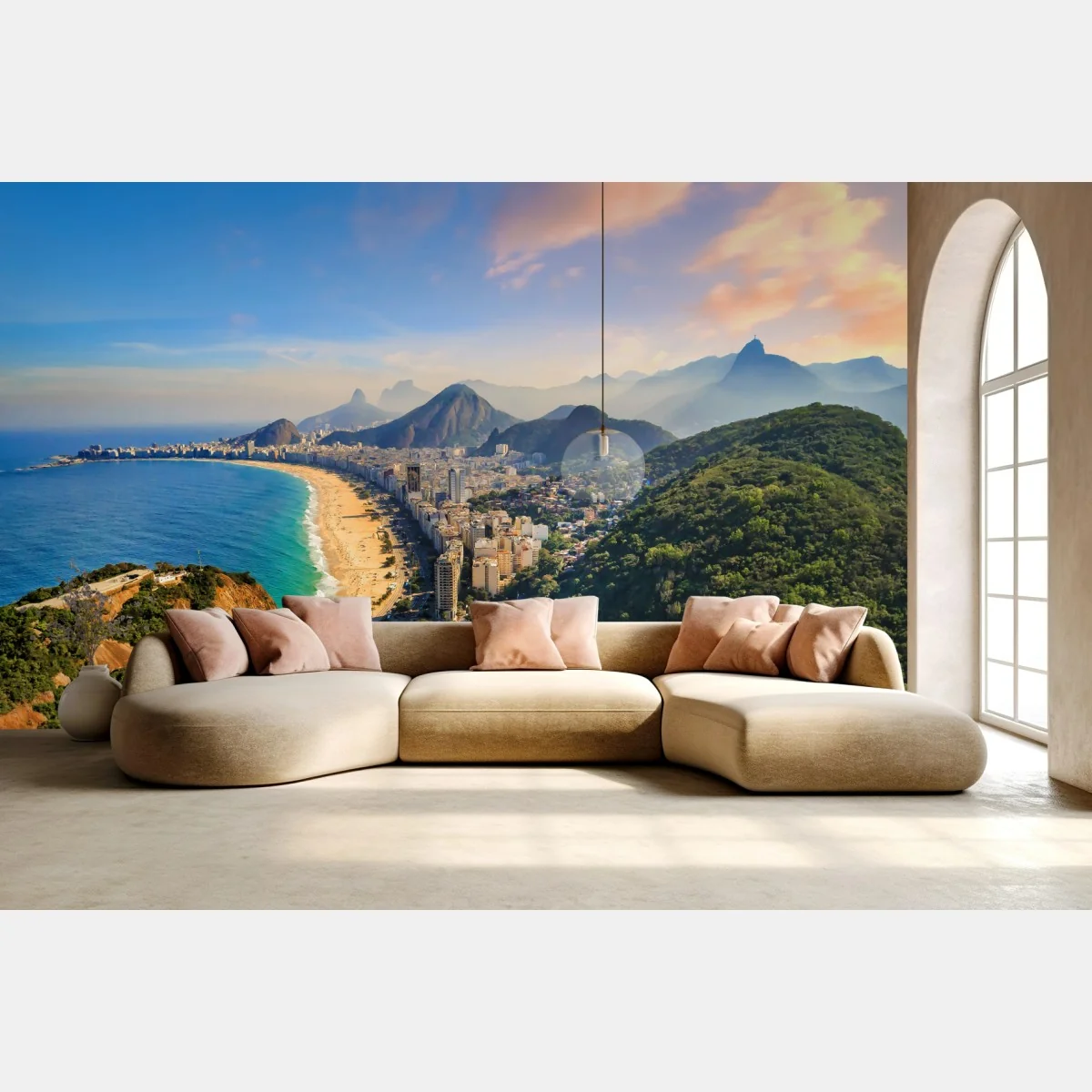Fototapete Copacabana und Ipanema luftaufnahme panorama – Wallnifity® Fototapete Copacabana und Ipanema luftaufnahme panorama – Wallnifity®