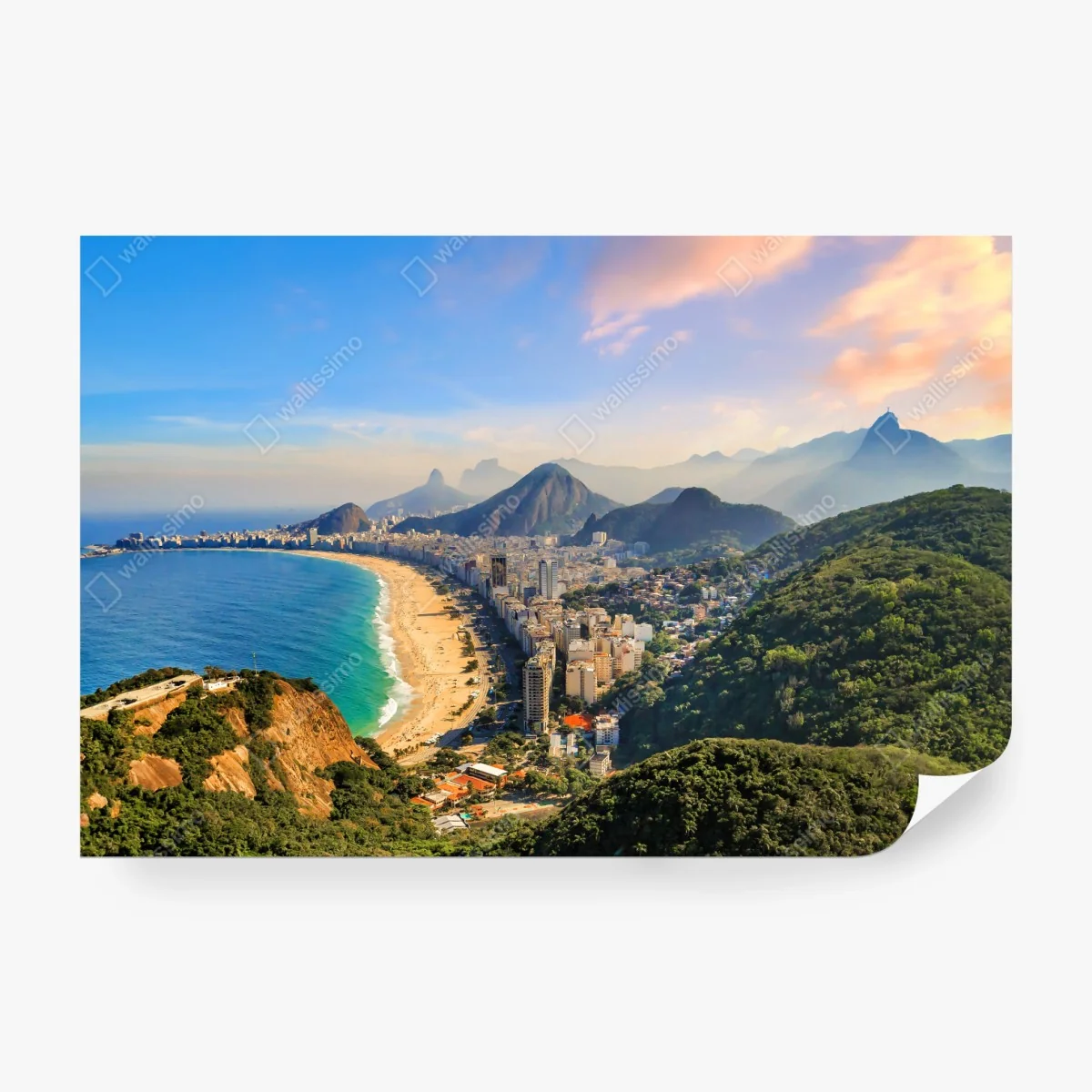 Fototapete Copacabana und Ipanema luftaufnahme panorama – Wallnifity® Fototapete Copacabana und Ipanema luftaufnahme panorama – Wallnifity®