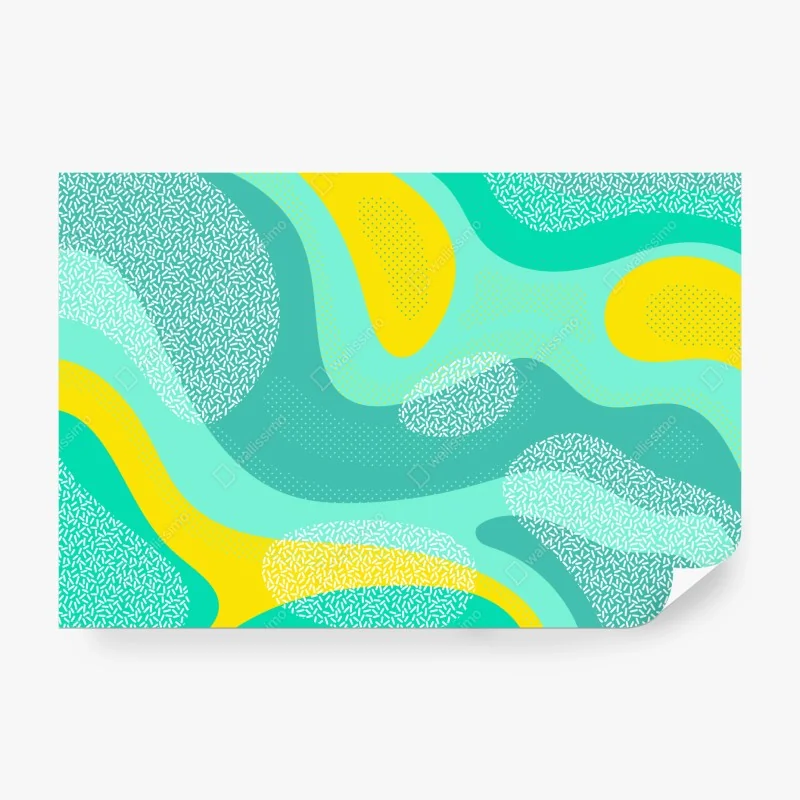 Fototapete türkis-gelbes abstraktes muster
