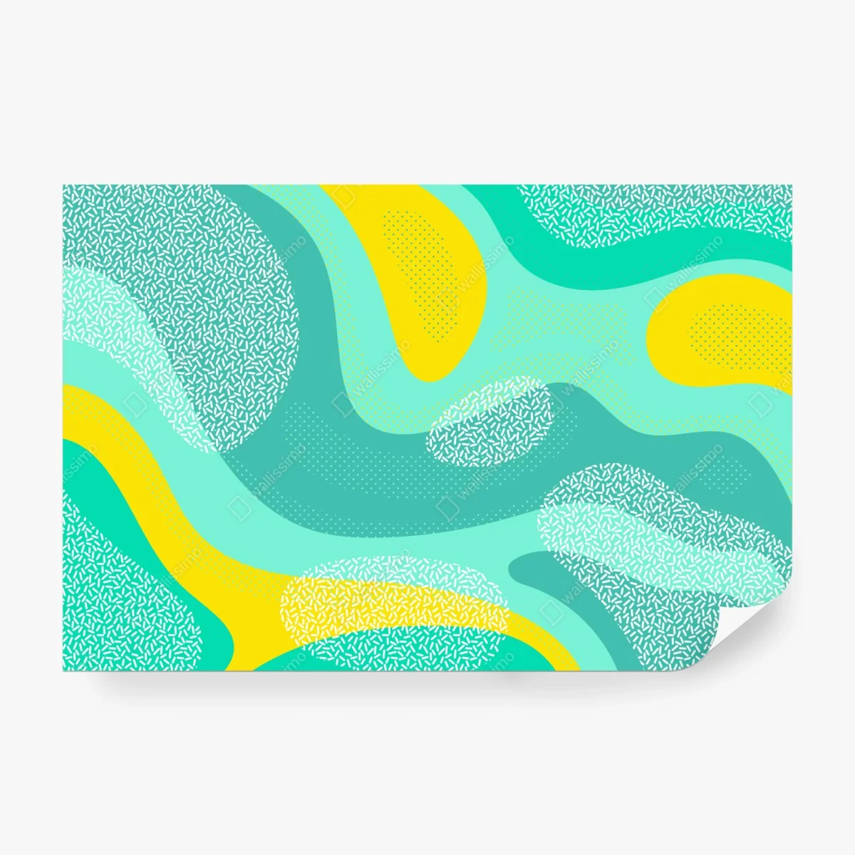 Fototapete türkis-gelbes abstraktes muster – Wallnifity®