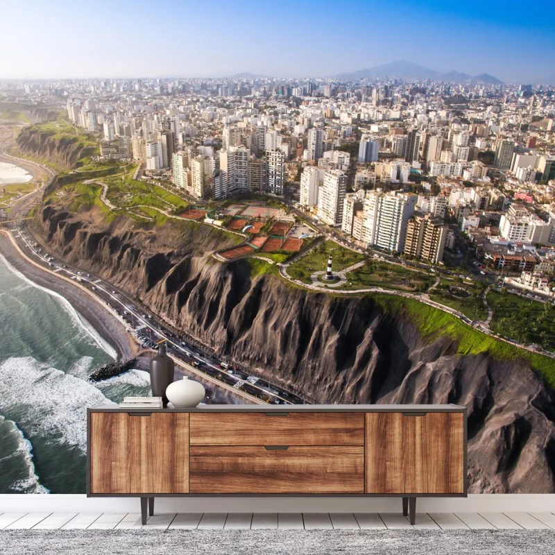 Fototapete panorama der küste Miraflores, Lima – Wallnifity® Fototapete panorama der küste Miraflores, Lima – Wallnifity®
