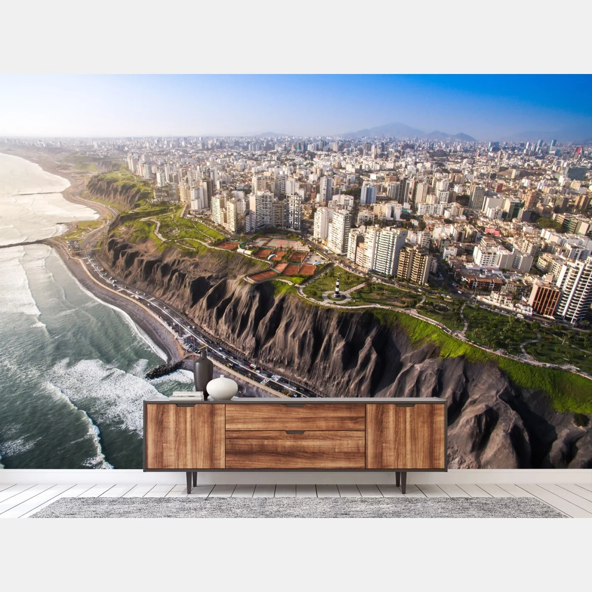 Fototapete panorama der küste Miraflores, Lima – Wallnifity® Fototapete panorama der küste Miraflores, Lima – Wallnifity®