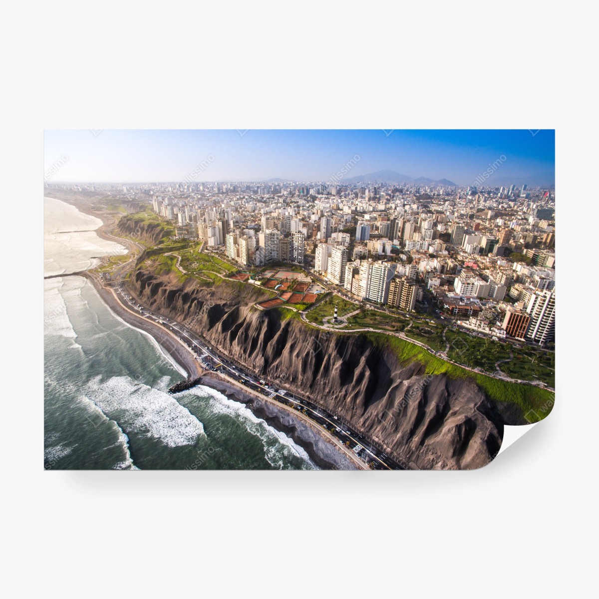Fototapete panorama der küste Miraflores, Lima – Wallnifity® Fototapete panorama der küste Miraflores, Lima – Wallnifity®